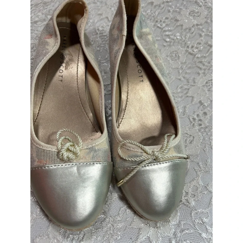 Karen Scott  Floral Espadrille Wedge Pumps Ballet Coquette Preppy Costal Garden